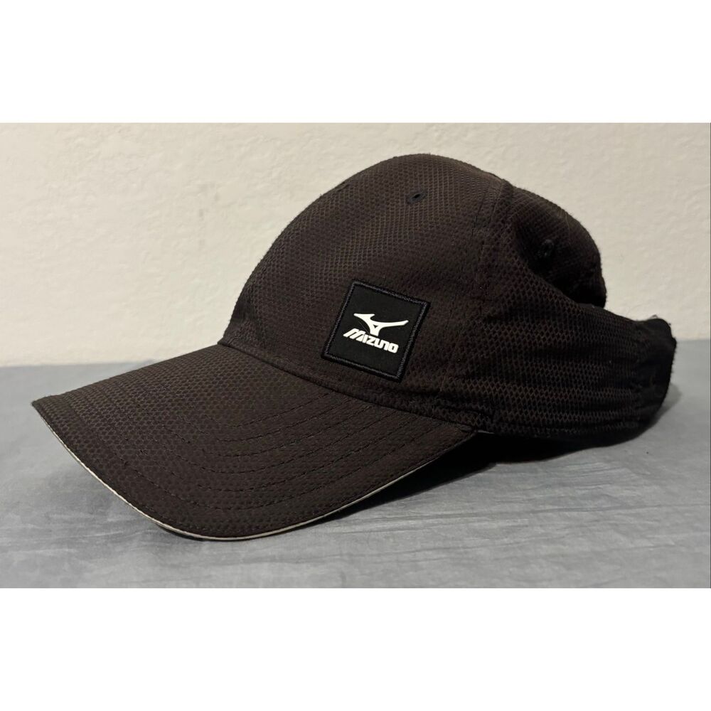 Mizuno Hat Cap Black Strapback Breath Hat Baseball Tennis Adult